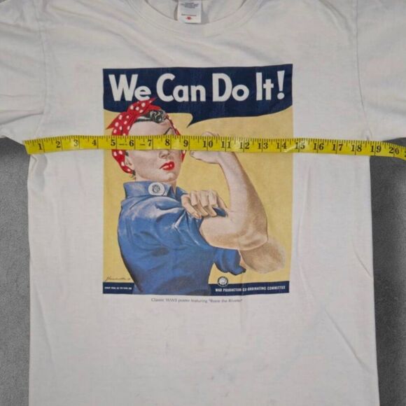 Vintage We Can Do It Rosie The Riveter Y2K Graphic Tee Distressed Medium - Picture 7 of 7
